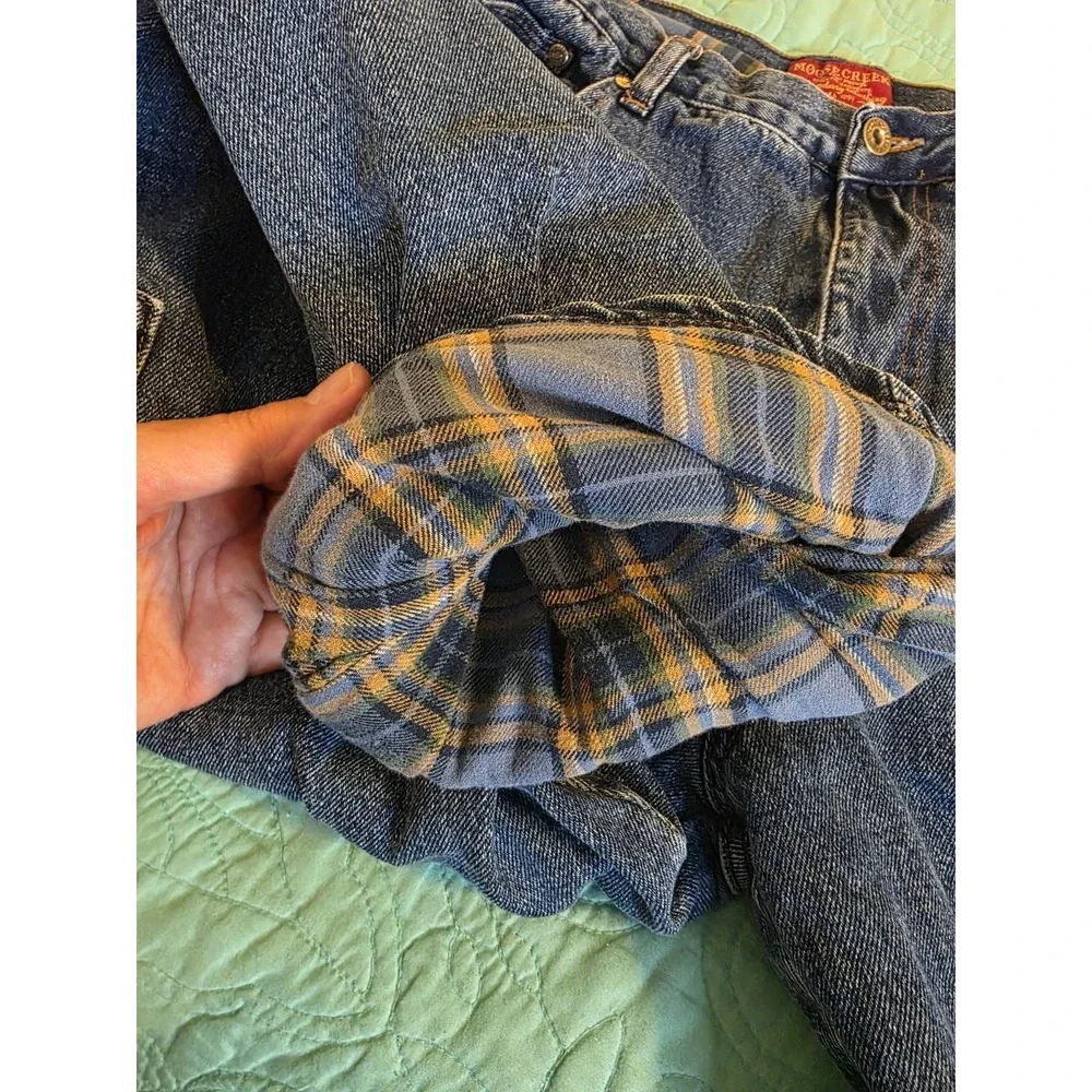 Moose Creek Men's 38x32(Actual 36x30)Straight Leg Flannel Lined Carpenter‎ Jeans